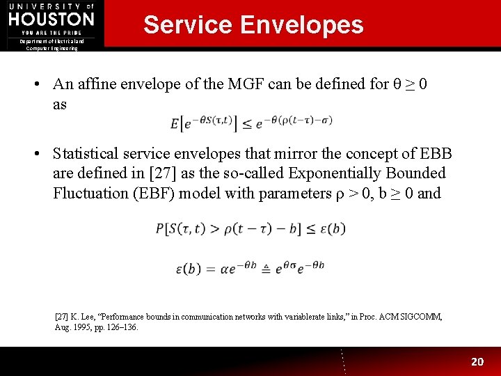 Service Envelopes Department of Electrical and Computer Engineering • An affine envelope of the Service Envelopes Department of Electrical and Computer Engineering • An affine envelope of the