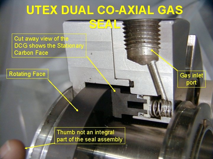 UTEX DUAL CO-AXIAL GAS SEAL Cut away view of the DCG shows the Stationary