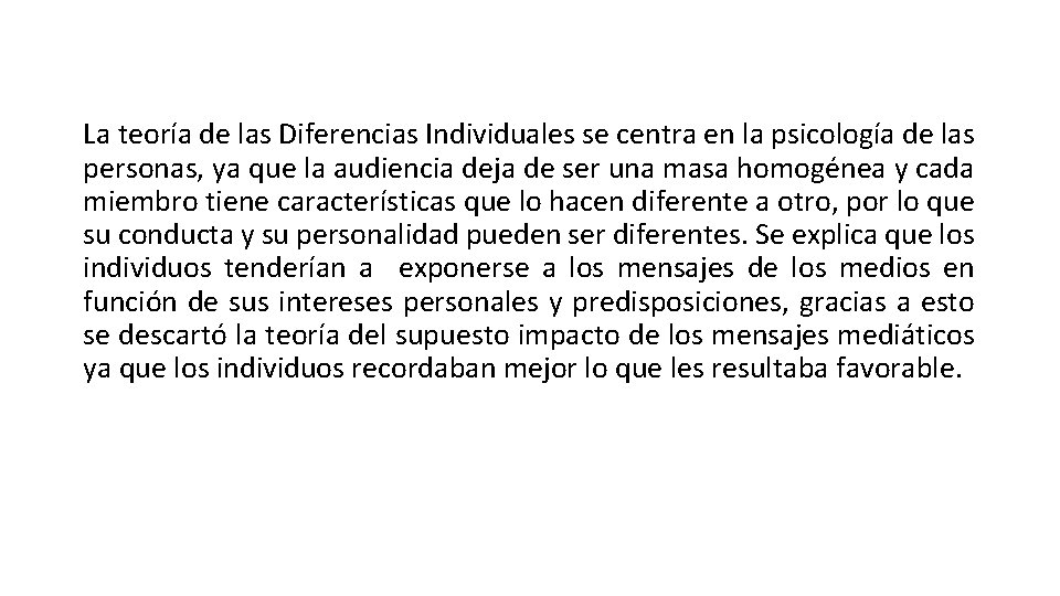 TEORAS DE LA PERCEPCIN SELECTIVA Percepcin Las palabras