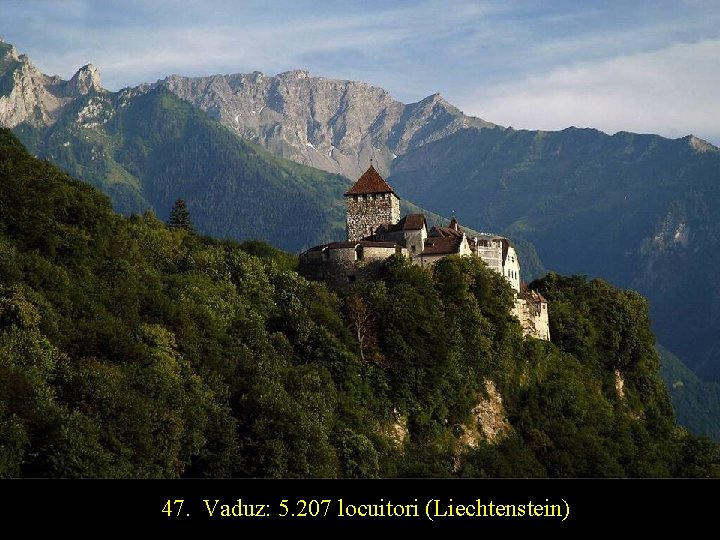 47. Vaduz: 5. 207 locuitori (Liechtenstein) 