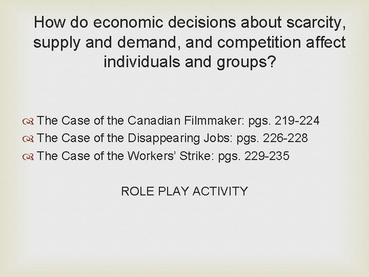 How do economic decisions about scarcity, supply and demand, and competition affect individuals and