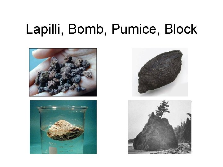 Lapilli, Bomb, Pumice, Block 