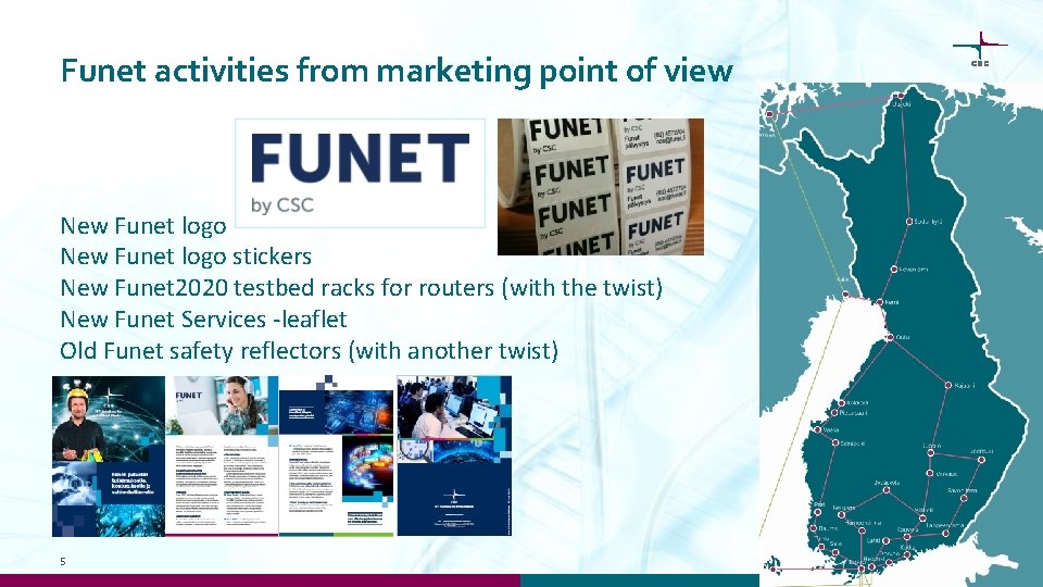 Funet activities from marketing point of view New Funet logo stickers New Funet 2020