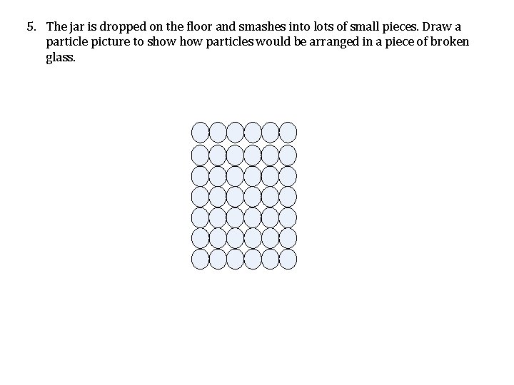 5. The jar is dropped on the floor and smashes into lots of small