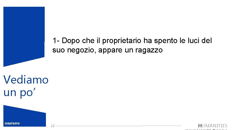 1 - Dopo che il proprietario ha spento le luci del suo negozio, appare