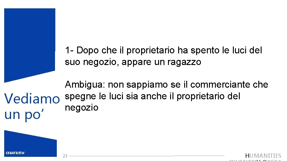 1 - Dopo che il proprietario ha spento le luci del suo negozio, appare