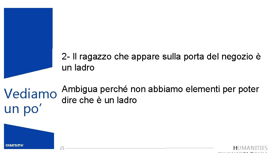 2 - Il ragazzo che appare sulla porta del negozio è un ladro Vediamo