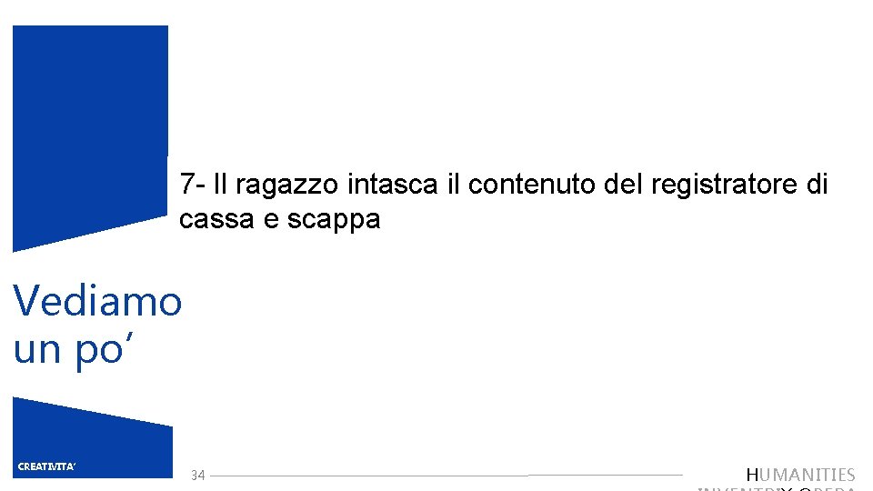 7 - Il ragazzo intasca il contenuto del registratore di cassa e scappa Vediamo