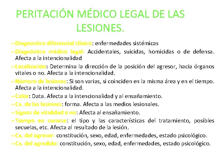 PERITACIÓN MÉDICO LEGAL DE LAS LESIONES. – Diagnostico diferencial clínico: enfermedades sistémicas – Diagnóstico