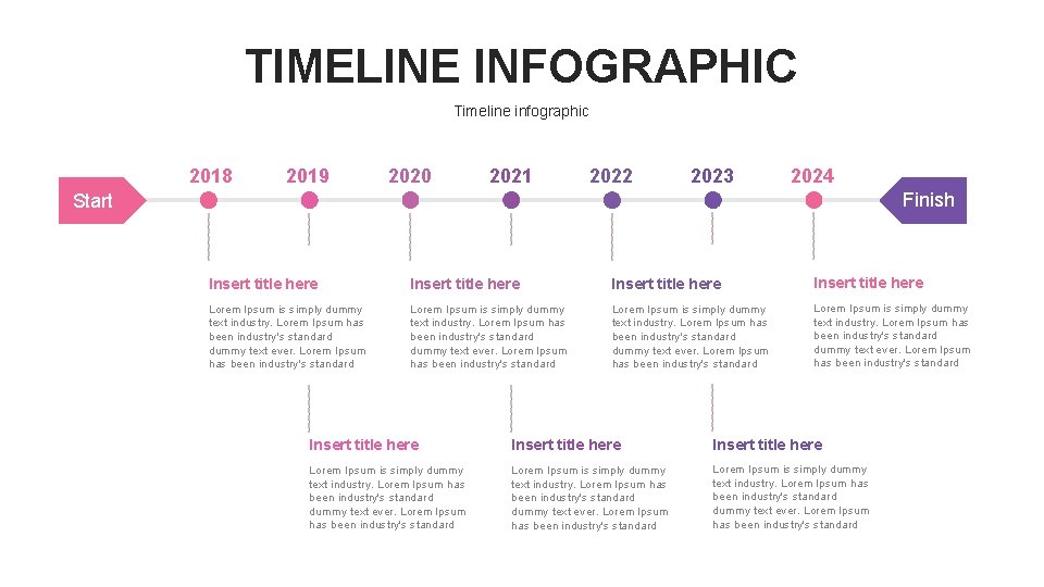 TIMELINE INFOGRAPHIC Timeline infographic 2018 2019 2020 2021 2022 2023 2024 Finish Start Insert