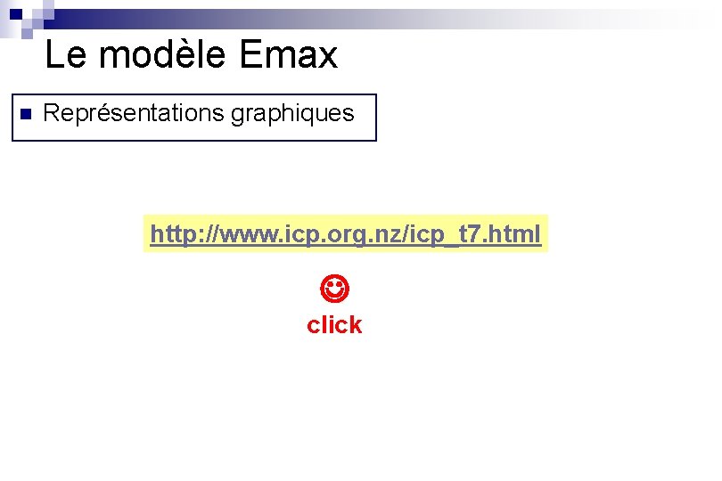 Le modèle Emax n Représentations graphiques http: //www. icp. org. nz/icp_t 7. html click