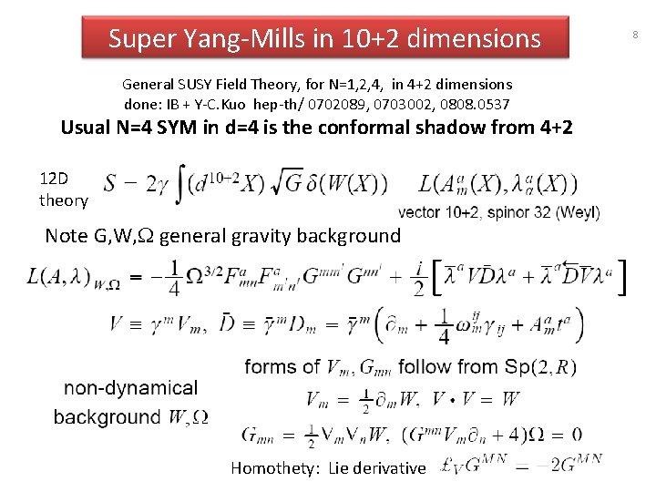 1 Super Yangmills Theory In 102 Dims Another