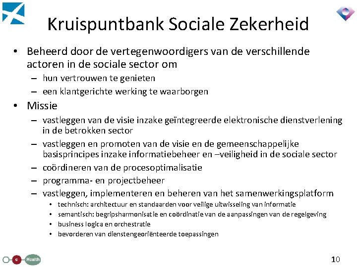 Kruispuntbank Sociale Zekerheid • Beheerd door de vertegenwoordigers van de verschillende actoren in de