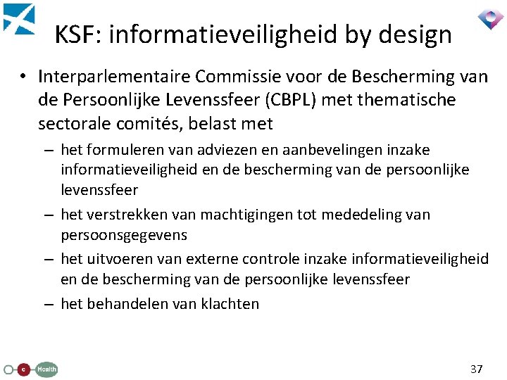 KSF: informatieveiligheid by design • Interparlementaire Commissie voor de Bescherming van de Persoonlijke Levenssfeer