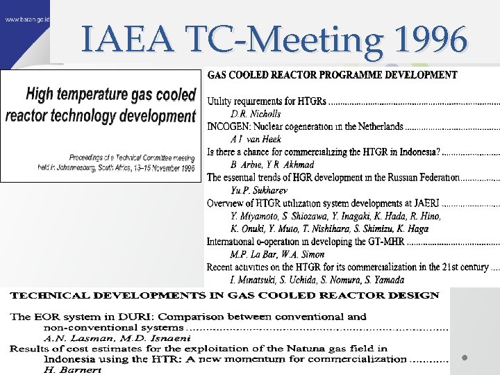 IAEA TC-Meeting 1996 