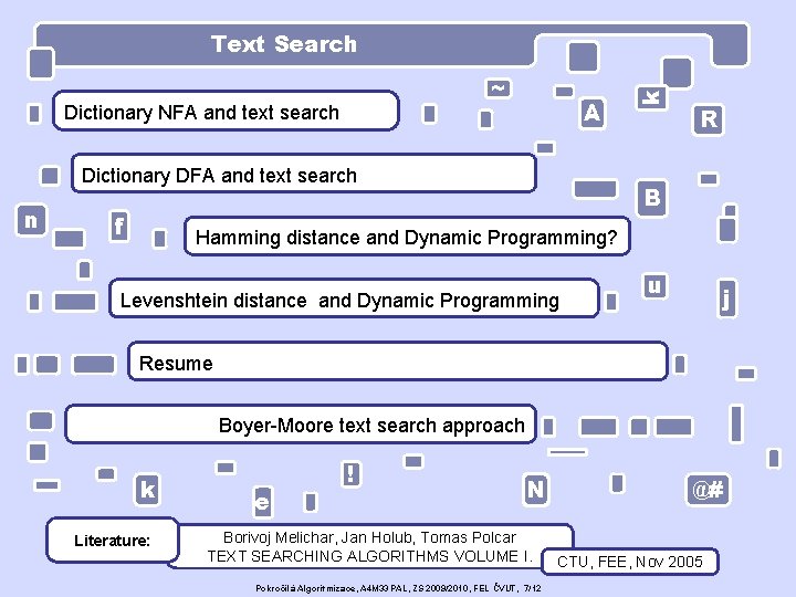 ~ Dictionary NFA and text search A Dictionary DFA and text search n f