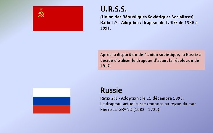 U. R. S. S. (Union des Républiques Soviétiques Socialistes) Ratio 1: 2 - Adoption