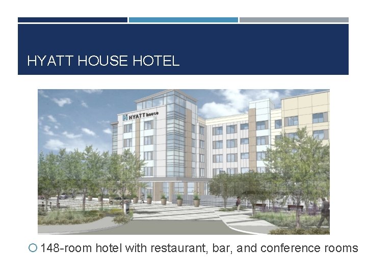 HYATT HOUSE HOTEL 148 -room hotel with restaurant, bar, and conference rooms 