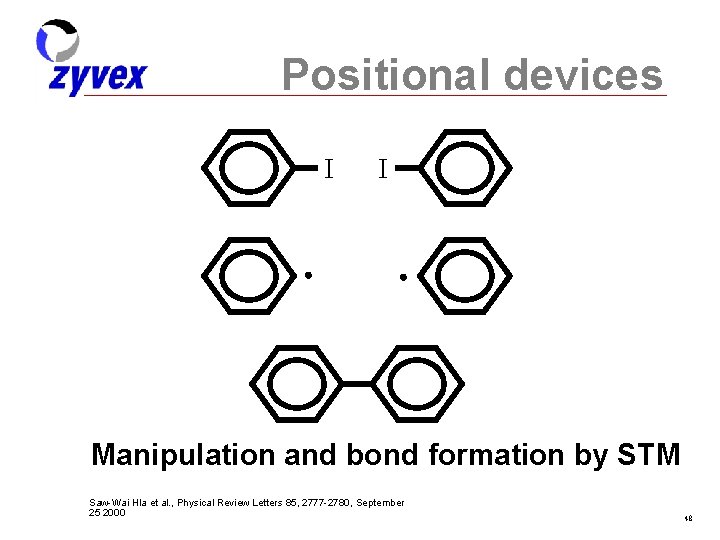 Positional devices I I Manipulation and bond formation by STM Saw-Wai Hla et al.