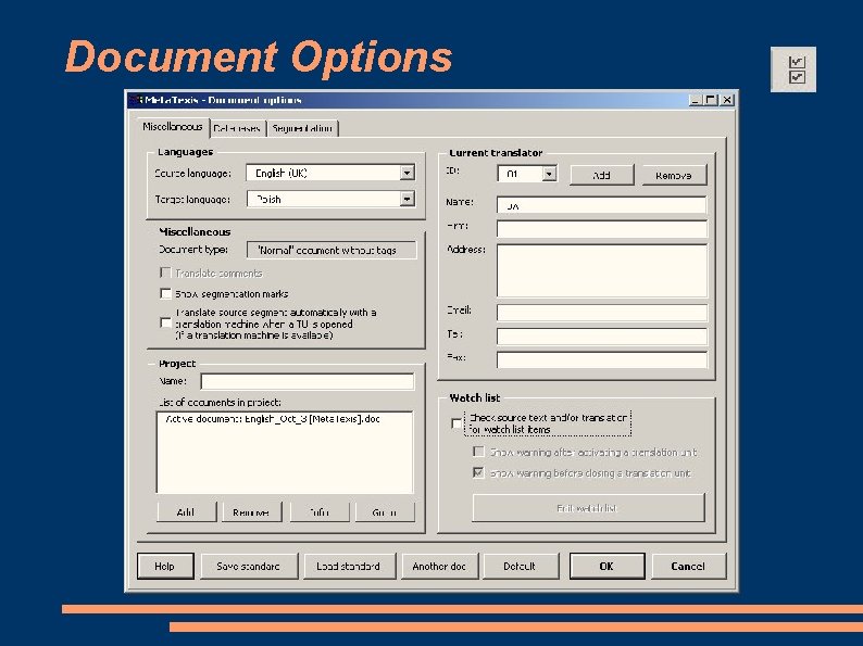 Document Options 