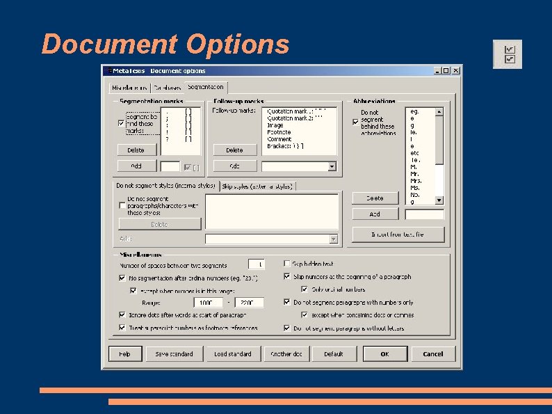 Document Options 