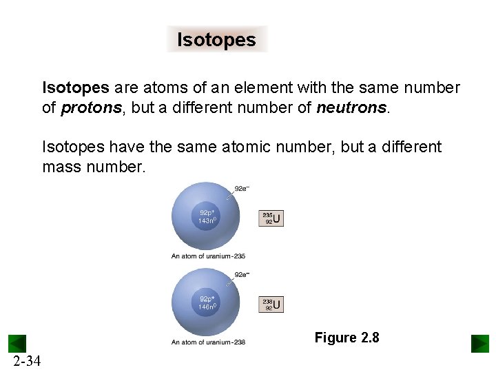 Isotopes are atoms of an element with the same number of protons, but a