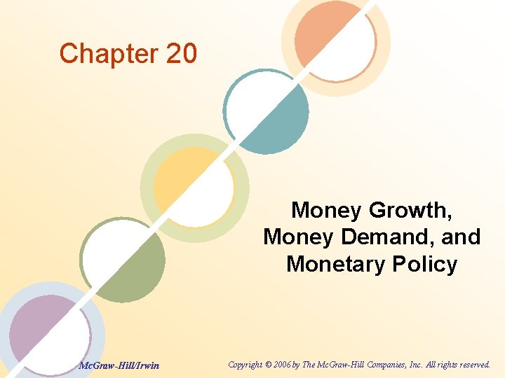 Chapter 20 Money Growth, Money Demand, and Monetary Policy Mc. Graw-Hill/Irwin Copyright © 2006