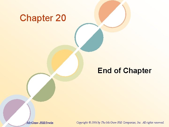 Chapter 20 End of Chapter Mc. Graw-Hill/Irwin Copyright © 2006 by The Mc. Graw-Hill