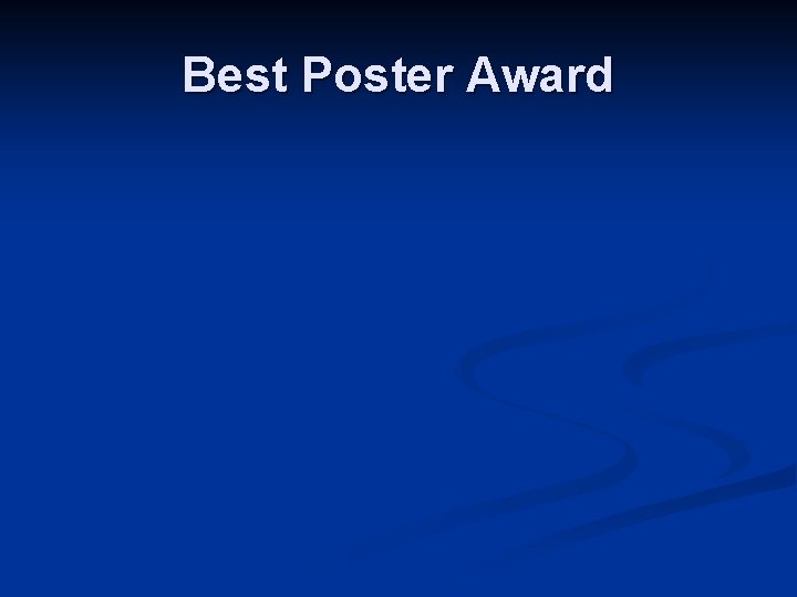 Best Poster Award 
