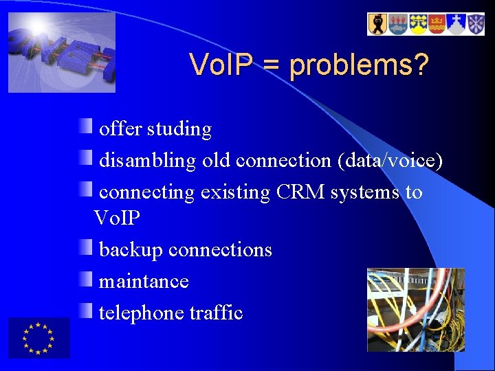 Vo. IP = problems? offer studing disambling old connection (data/voice) connecting existing CRM systems