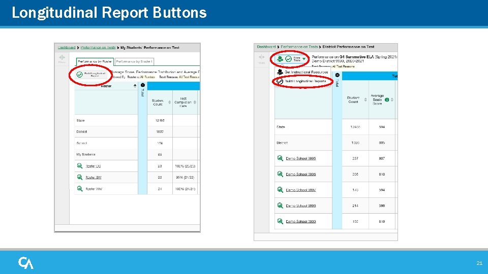 Longitudinal Report Buttons 21 Longitudinal Report Buttons 21