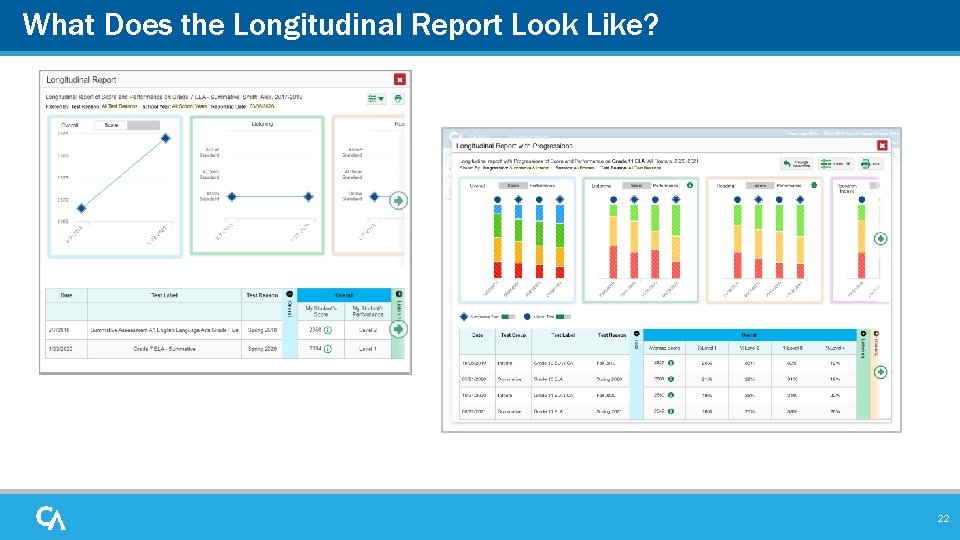 What Does the Longitudinal Report Look Like? 22 What Does the Longitudinal Report Look Like? 22