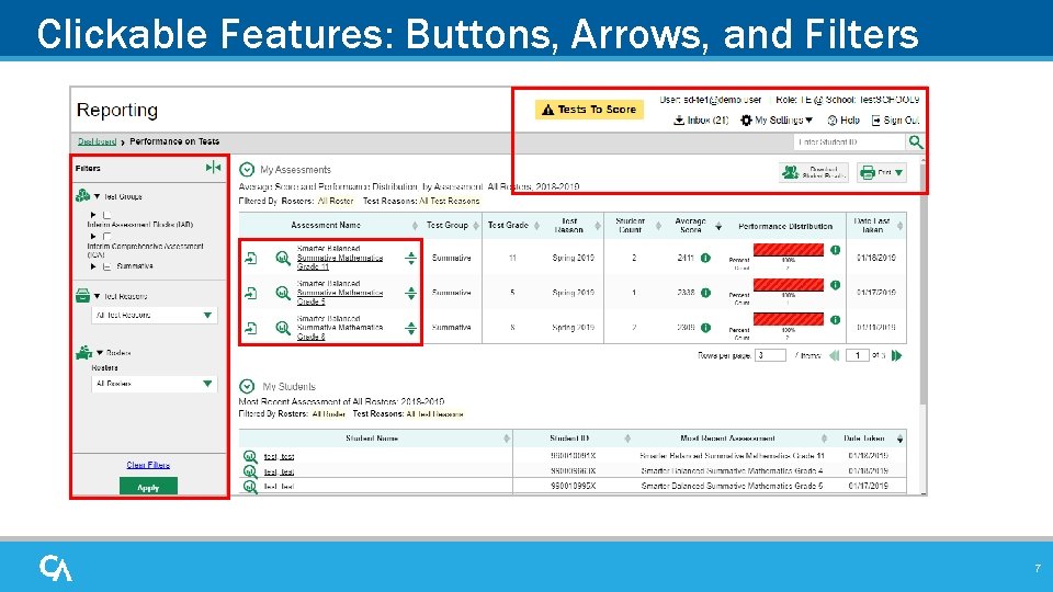 Clickable Features: Buttons, Arrows, and Filters 7 Clickable Features: Buttons, Arrows, and Filters 7