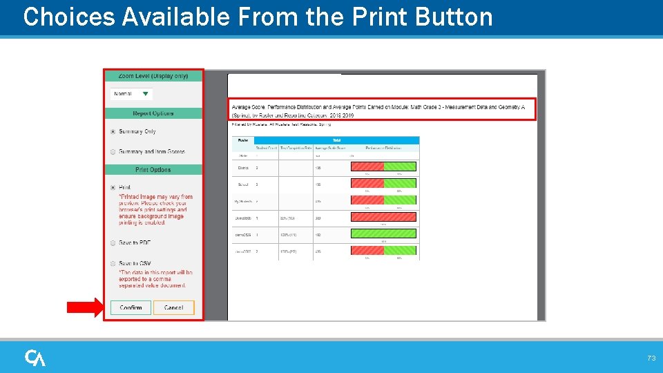 Choices Available From the Print Button 73 Choices Available From the Print Button 73