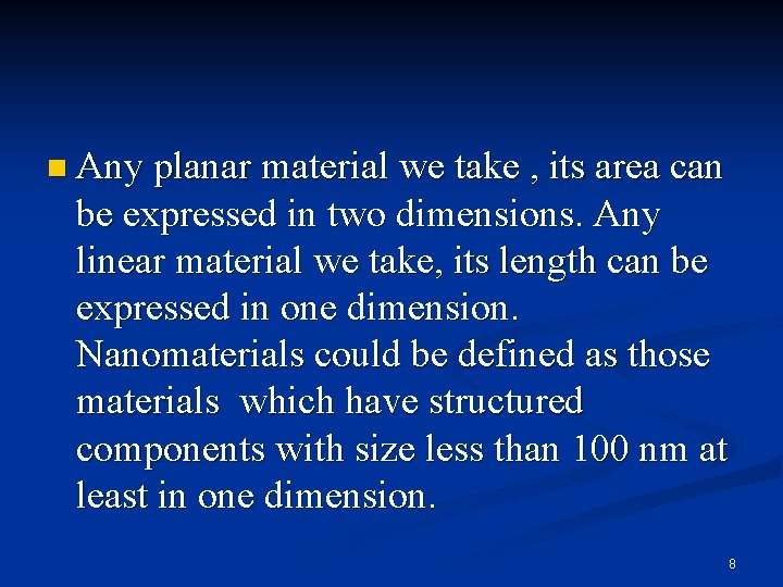 n Any planar material we take , its area can be expressed in two