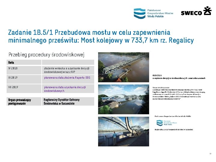 Zadanie 1 B. 5/1 Przebudowa mostu w celu zapewnienia minimalnego prześwitu: Most kolejowy w