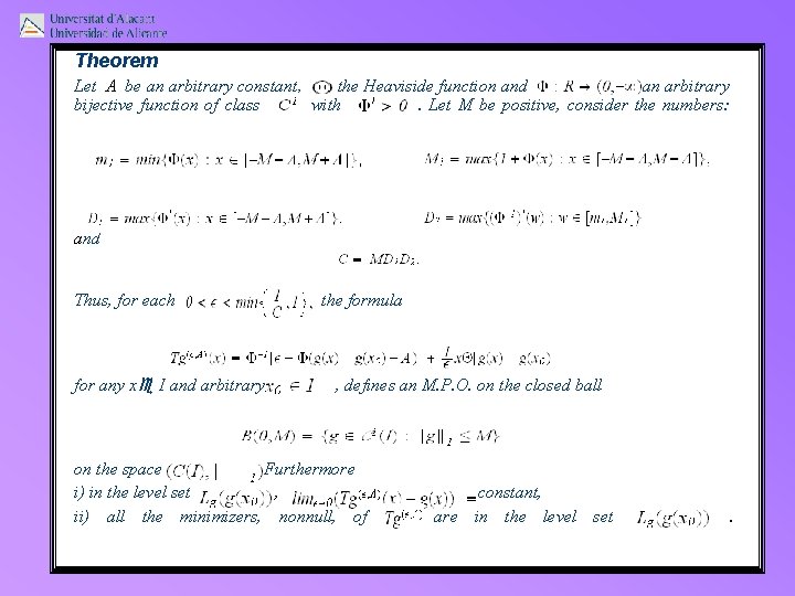 Theorem Let A be an arbitrary constant, the Heaviside function and an arbitrary bijective Theorem Let A be an arbitrary constant, the Heaviside function and an arbitrary bijective