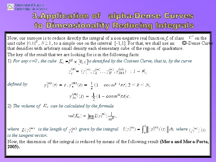 Now, our purpose is to reduce directly the integral of a non-negative real function Now, our purpose is to reduce directly the integral of a non-negative real function
