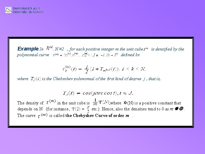Example In , N 2 , for each positive integer m the unit cube Example In , N 2 , for each positive integer m the unit cube