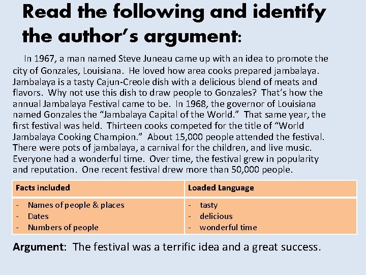 Read the following and identify the author’s argument: In 1967, a man named Steve Read the following and identify the author’s argument: In 1967, a man named Steve
