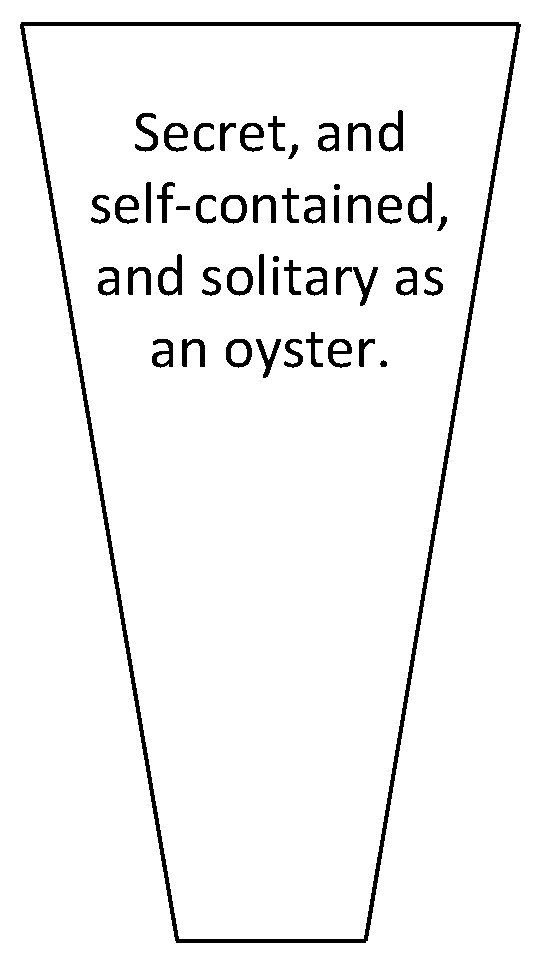 Secret, and self-contained, and solitary as an oyster. 