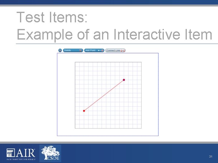 Test Items: Example of an Interactive Item 31 