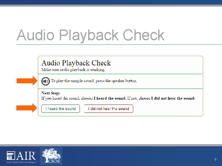 Audio Playback Check 9 