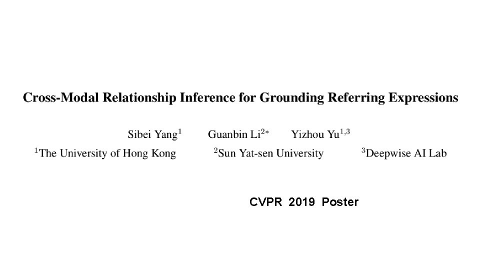 CVPR 2019 Poster 