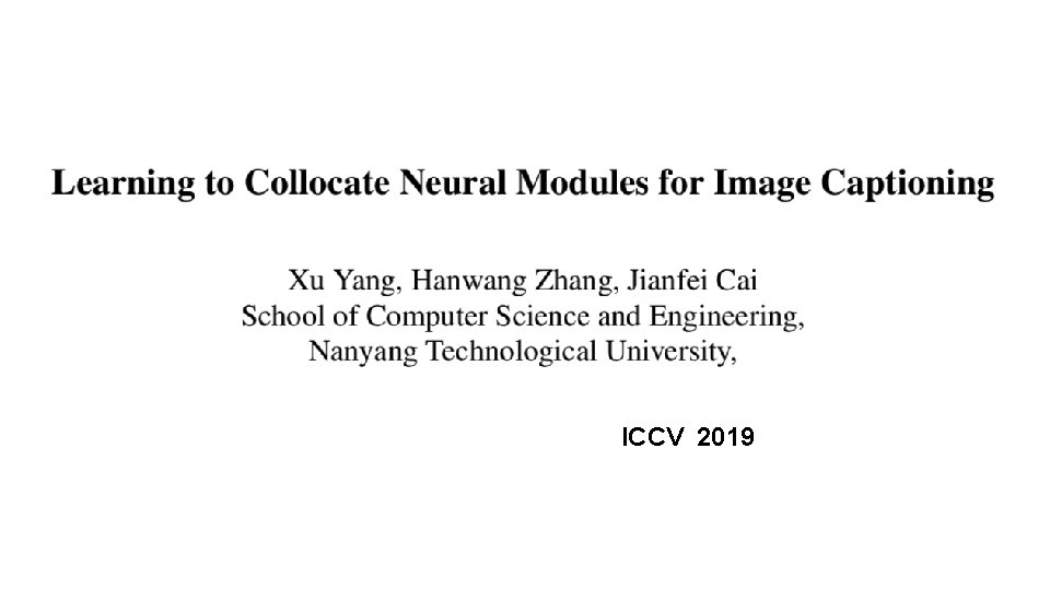 ICCV 2019 