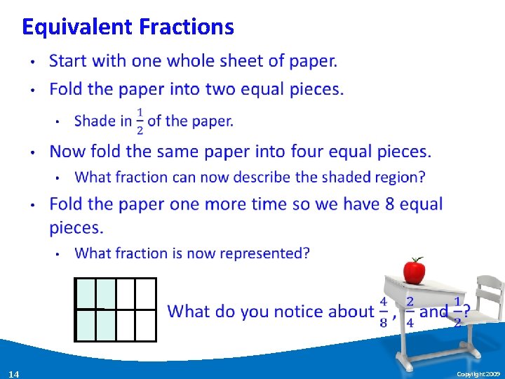 Equivalent Fractions 14 Copyright 2009 
