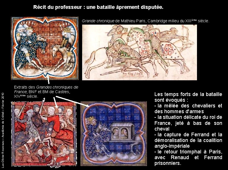 Récit du professeur : une bataille âprement disputée. Luc-Olivier Rousseau – Académie de Créteil