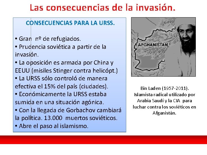 Las consecuencias de la invasión. CONSECUENCIAS PARA LA URSS. • Gran nº de refugiados.