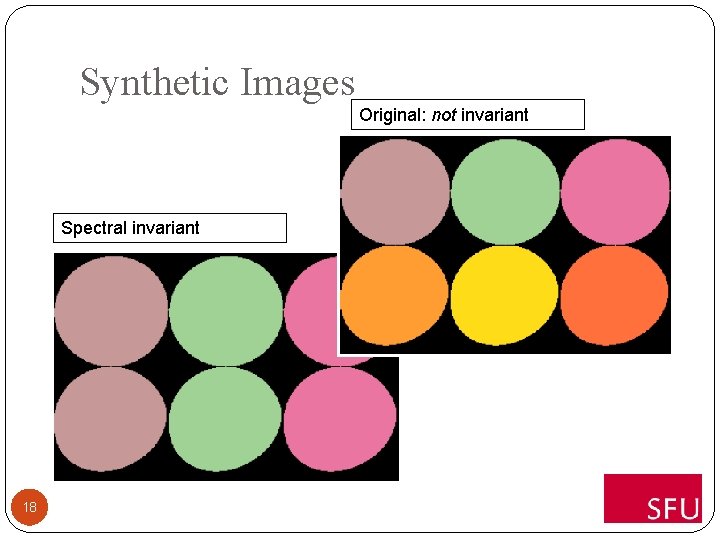 Synthetic Images Original: not invariant Spectral invariant 18 
