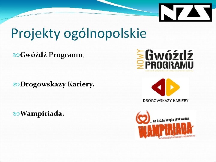 Projekty ogólnopolskie Gwóźdź Programu, Drogowskazy Kariery, Wampiriada, 